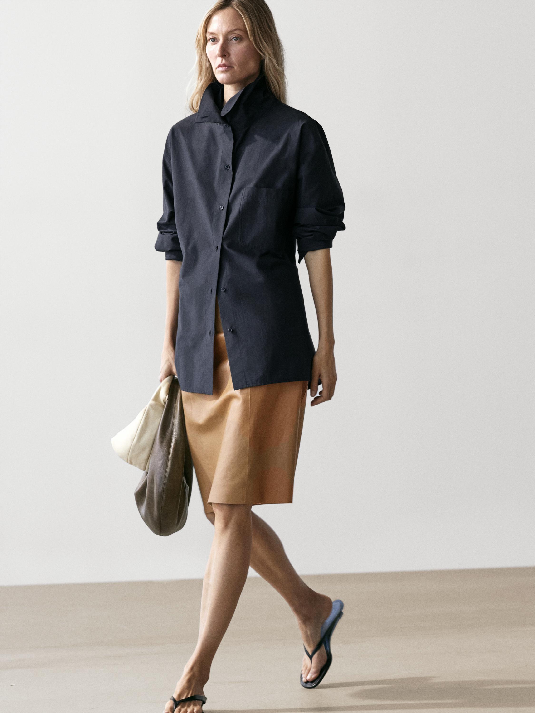 Cotton blend overshirt with pocket
